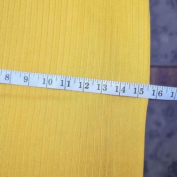 Vtg sunshine yellow rib knit maxi skirt - Picture 6 of 8